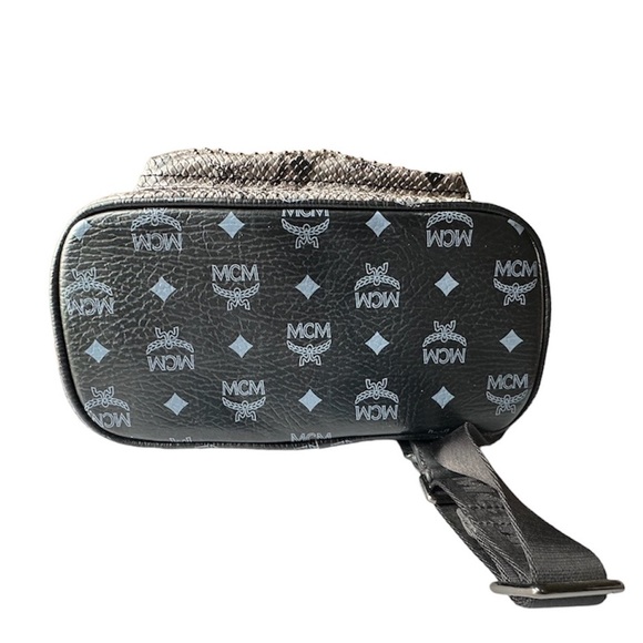 MCM Authentic Visetos Gold Studded Stark Backpack - Picture 6 of 17